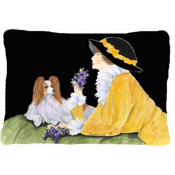 Carolines Treasures Carolines Treasures SS8633PW1216 12 x 16 in. Papillon Decorative Indoor & Outdoor Fabric Pillow - SS8633PW1216