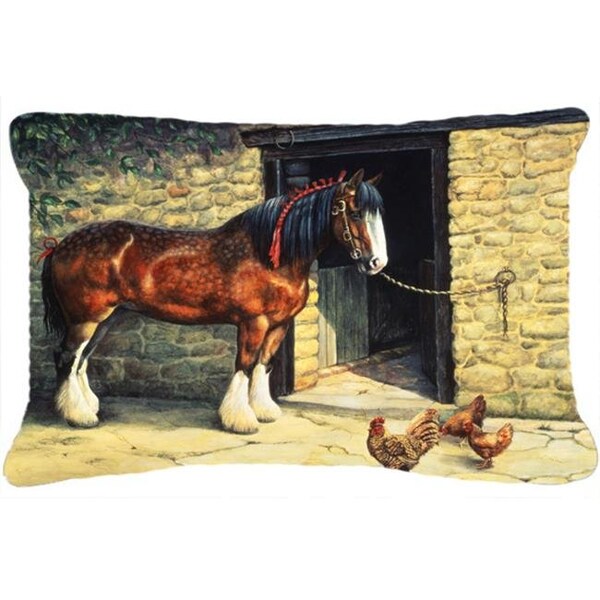 Carolines Treasures Carolines Treasures BDBA0087PW1216 Horse & Chickens by Daphne Baxter Fabric Decorative Pillow - BDBA0087PW1216