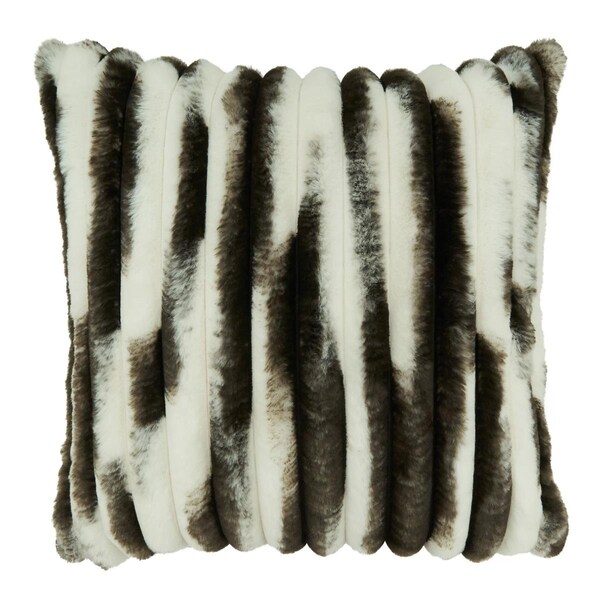 Rlm Distribution 18 in. Poly Filled Faux Fur Throw Square Pillow, Black - HO3196028