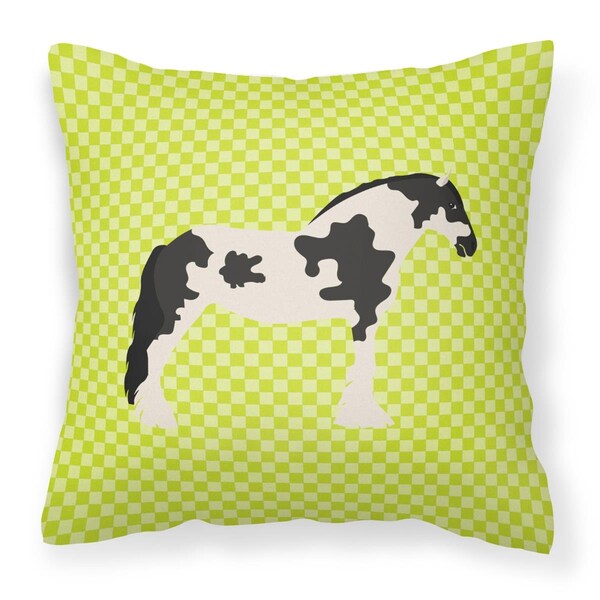 Jensendistributionservices Cyldesdale Horse Green Fabric Decorative Pillow, 18 x 18 in. - MI2550820