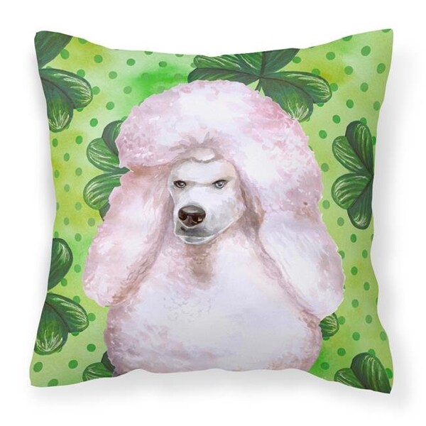 Carolines Treasures Carolines Treasures BB9891PW1818 White Standard Poodle St.Patricks Fabric Decorative Pillow - BB9891PW1818
