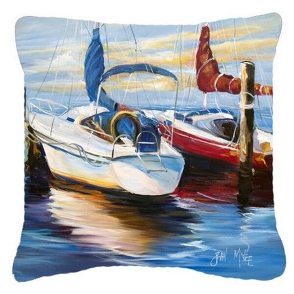 Carolines Treasures Carolines Treasures JMK1242PW1818 Symmetry Sailboats Canvas Fabric Decorative Pillow - JMK1242PW1818