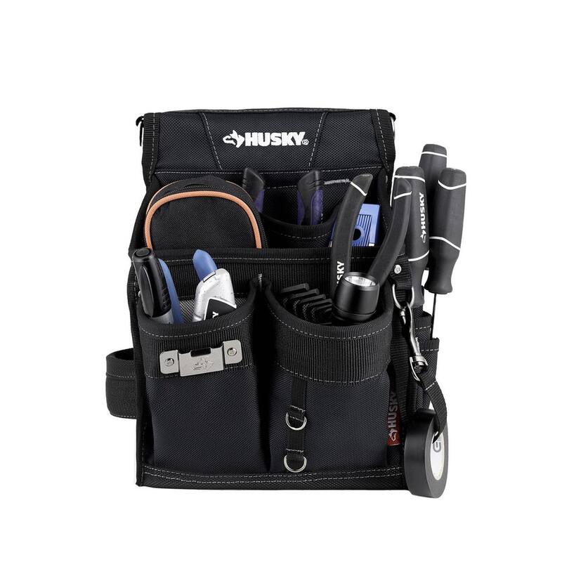 Husky Electrician's Tool Belt Pouch with Tape Measure Holder - HD00171