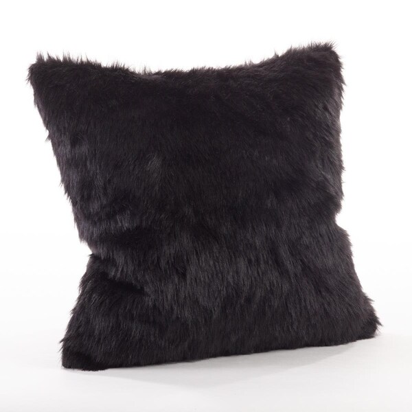 Rlm Distribution SARO  20 in. Square Faux Fur Throw Down Filled Pillow  Black - HO2657565