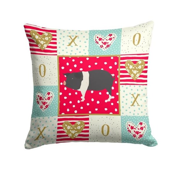 Carolines Treasures Carolines Treasures CK5366PW1414 14 x 3 x 14 in. Hampshire Pig Love Fabric Decorative Pillow - CK5366PW1414