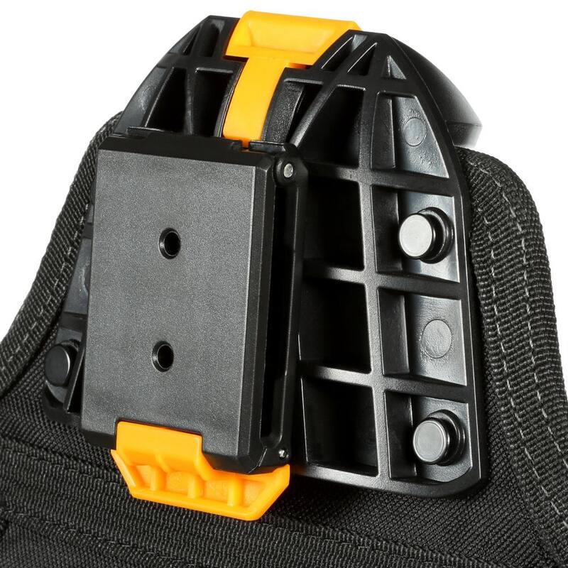 TOUGHBUILT ClipTech Framer's Pouch in Black with robust, 9-pocket construction and heavy duty hammer and pry bar loops - TB-CT-02