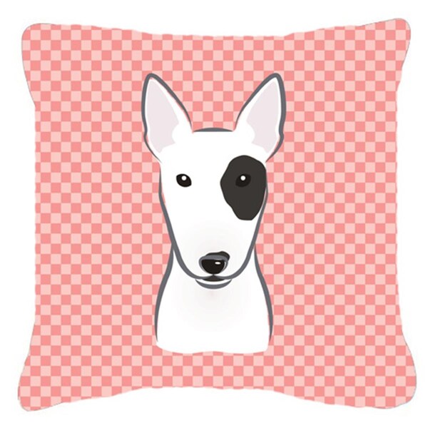 Jensendistributionservices Checkerboard Pink Bull Terrier Fabric Decorative Pillow, 14 x 14 In. - MI2555365