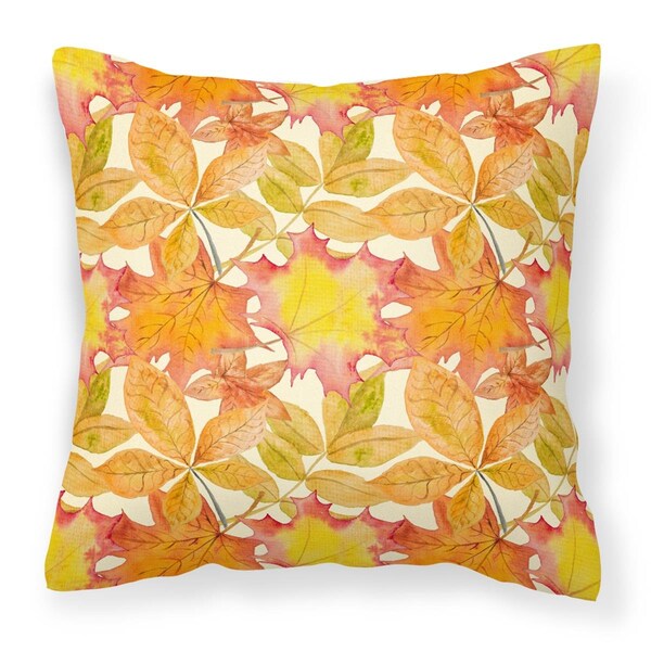 Jensendistributionservices Fall Leaves Watercolor Fabric Decorative Pillow, 18 x 18 in. - MI2551124