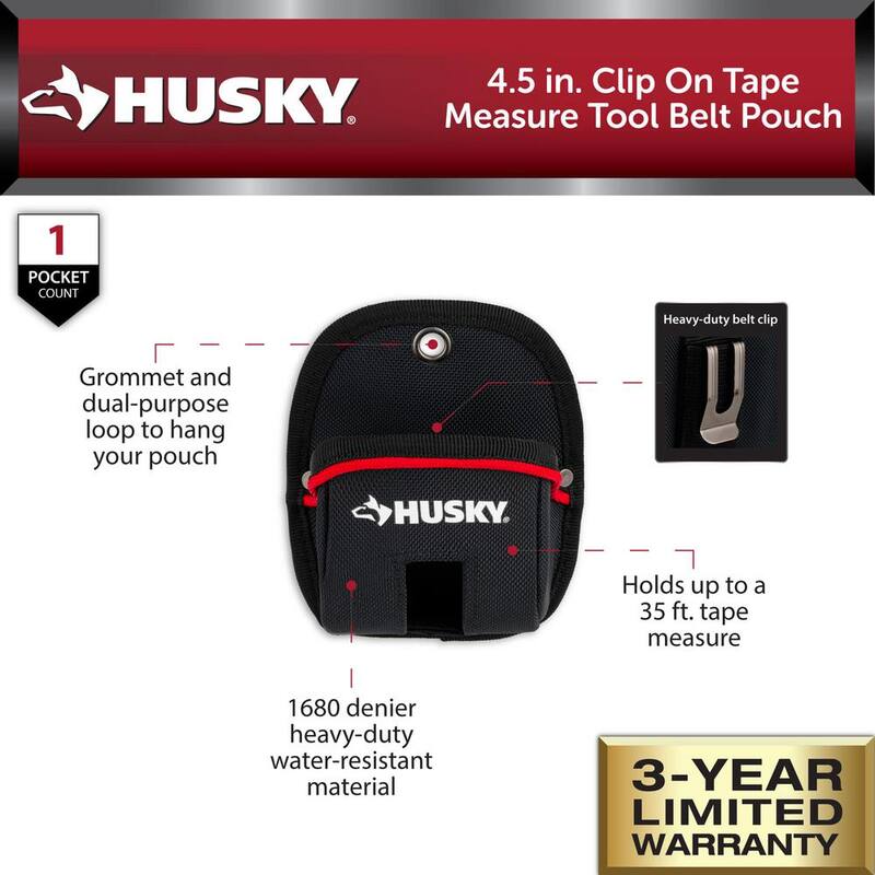 Husky 4.5 in. Clip On Tape Measure Tool Belt Pouch - HD54011-TH