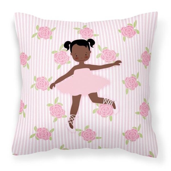 Carolines Treasures Carolines Treasures BB5192PW1414 Ballerina African American Ponytails Fabric Decorative Pillow - 14 x 3 x 14 in. - BB5192PW1414