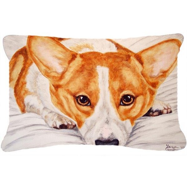 Carolines Treasures Carolines Treasures AMB1133PW1216 Fiona Corgi Fabric Decorative Pillow - AMB1133PW1216
