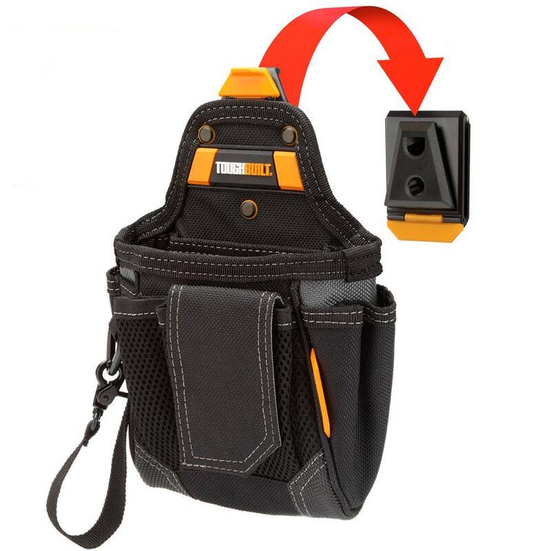 TOUGHBUILT 7.5" Warehouse Pouch in Black with 9 pockets, heavy duty tape loop and rugged reinforced construction - TB-CT-32-A