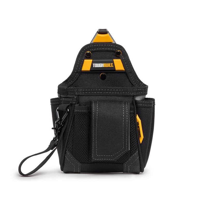 TOUGHBUILT 7.5" Warehouse Pouch in Black with 9 pockets, heavy duty tape loop and rugged reinforced construction - TB-CT-32-A
