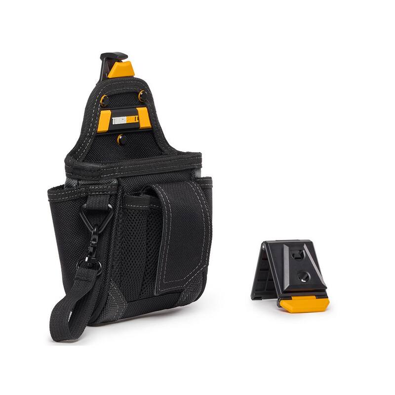 TOUGHBUILT 7.5" Warehouse Pouch in Black with 9 pockets, heavy duty tape loop and rugged reinforced construction - TB-CT-32-A