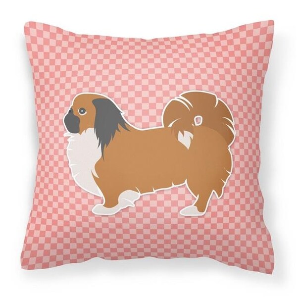 Carolines Treasures Carolines Treasures BB3638PW1818 Pekingese Checkerboard Pink Fabric Decorative Pillow - BB3638PW1818