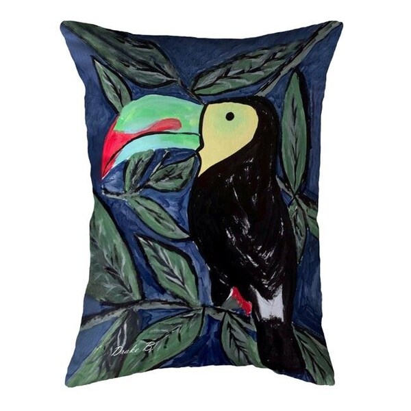 Betsy Drake Betsydrake KS1176 11 x 14 in. Toucan No Cord Pillow - Small - KS1176