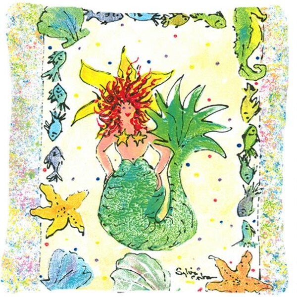 Carolines Treasures Carolines Treasures 8081PW1414 14 x 14 in. Mermaid Decorative Fabric Pillow - 8081PW1414