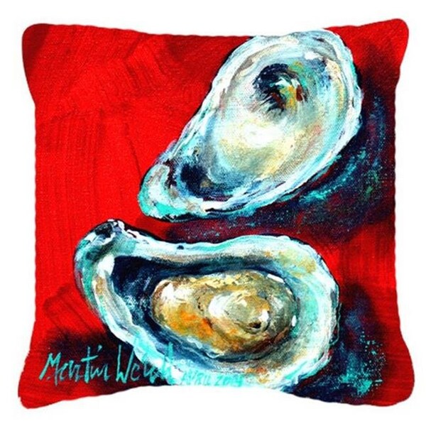 Carolines Treasures Carolines Treasures MW1149PW1818 Open Up Oyster Canvas Fabric Decorative Pillow - MW1149PW1818