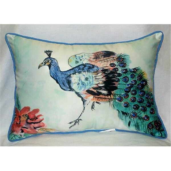 Betsy Drake Betsy Drake HJ924 Betsy's Peacock Art Only Pillow 15"x22" - HJ924
