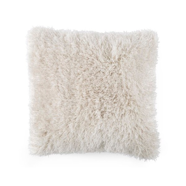 Hastings Home Oversized Floor or Throw Pillow Square Luxury Faux Fur Glam Decor Cushion for Home (Beige) - 594444DVJ