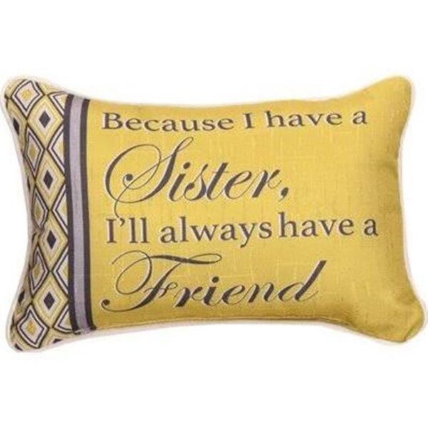 Manual Woodworkers & Weavers Manual Woodworkers & Weavers SWBSBF 12.5 x 8.5 in. Because Sister - Best Friend Word Lumbar Pillow - SWBSBF