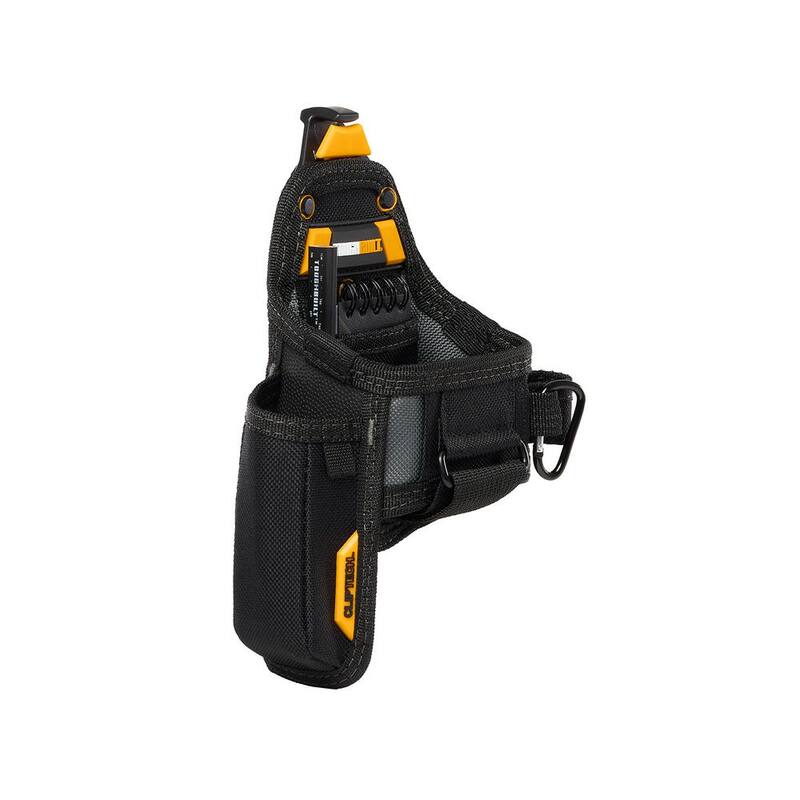 TOUGHBUILT 7-pocket Tape Measure and Utility Knife Pouch, Black with ClipTech Hub notebook, carpenter pencil and carabiner loop - TB-CT-25X