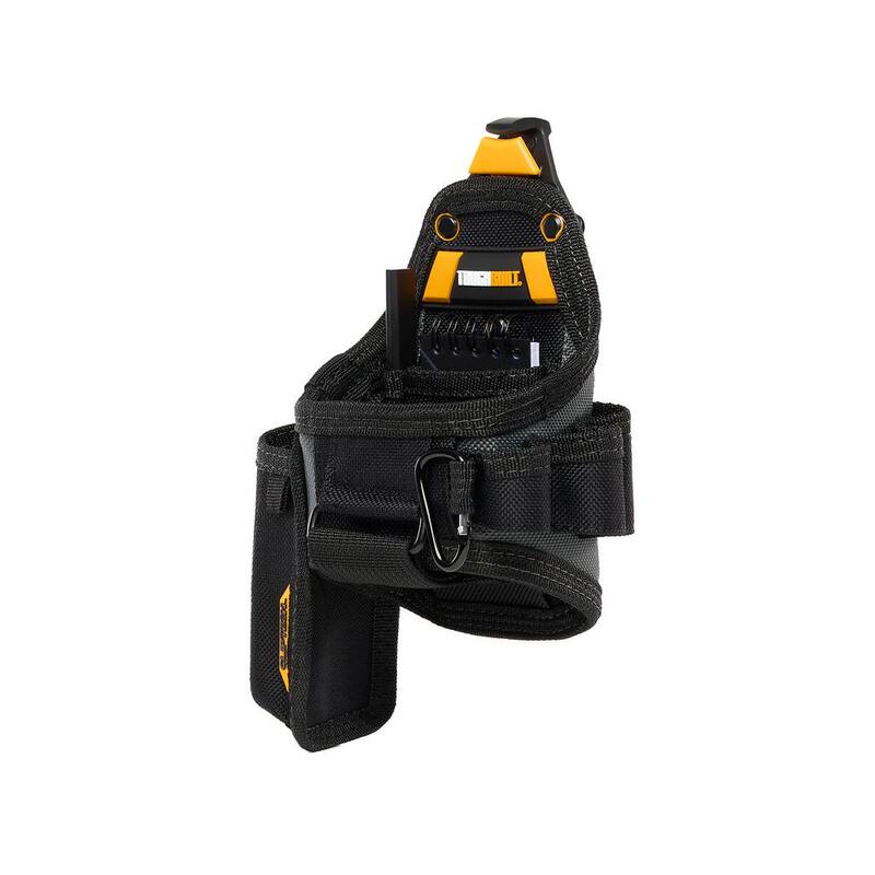 TOUGHBUILT 7-pocket Tape Measure and Utility Knife Pouch, Black with ClipTech Hub notebook, carpenter pencil and carabiner loop - TB-CT-25X