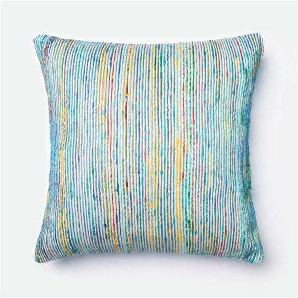 Loloi Loloi Rugs P053P0242BBMLPIL3 22 x 22 in. Decorative Pillow Cover - Blue & Multi - P053P0242BBMLPIL3