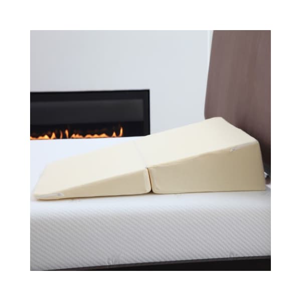 Hastings Home Folding Wedge Pillow Supportive Memory Foam with Cover, for Pregnancy, Snoring, Back Pain, Better Sleep - 656874GSV
