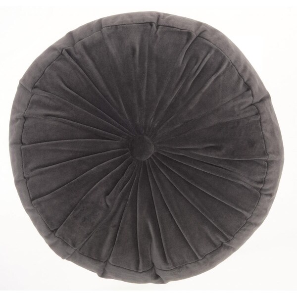 Palacedesigns 16 x 16 in. Dark Gray Tufted Round Throw Pillow - PA3648297