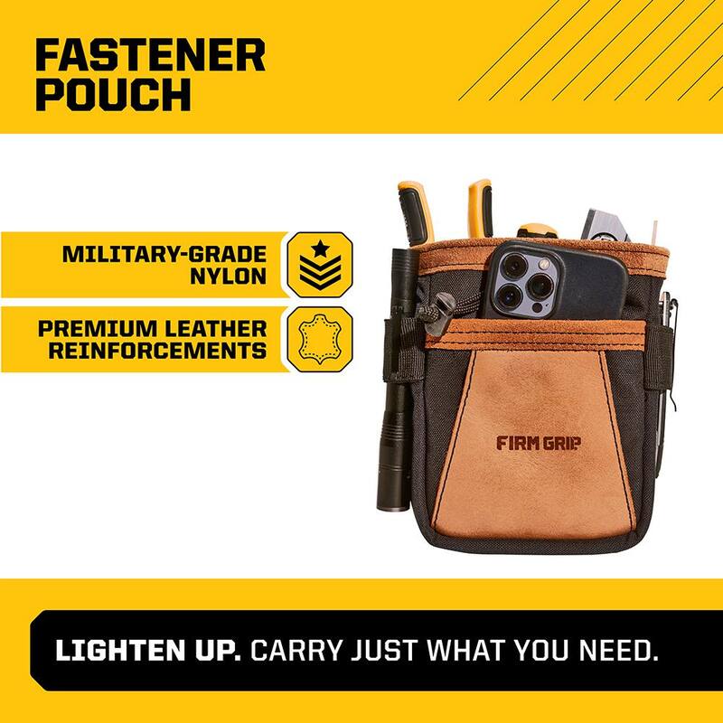FIRM GRIP Build-A-Rig Hybrid Leather/Nylon Fastener Pouch - 1FG-3550