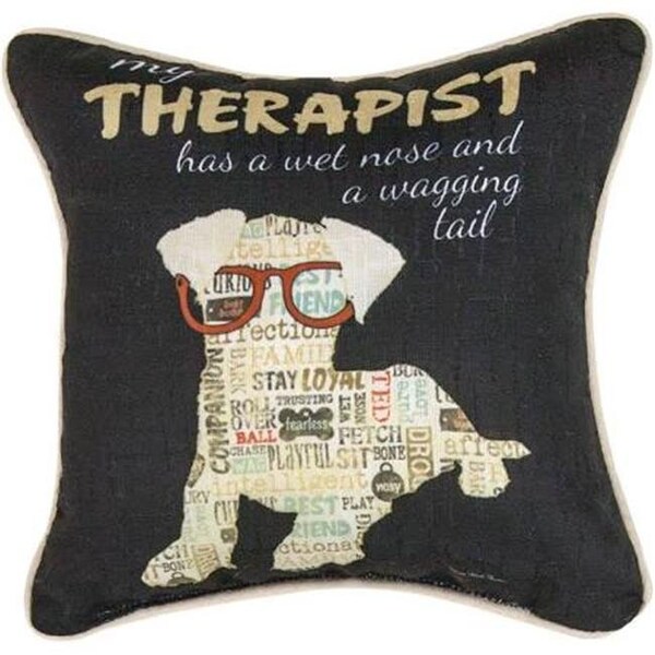 Manual Woodworkers & Weavers Manual Woodworkers & Weavers SDPTWN 12 in. My Therapist has a Wet Nose Decorative Pillow - SDPTWN