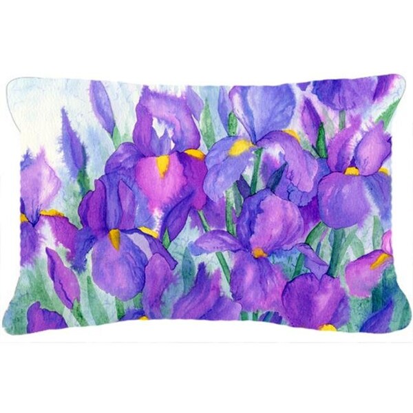 Carolines Treasures Carolines Treasures IBD0256PW1216 Purple Iris Fabric Decorative Pillow - IBD0256PW1216