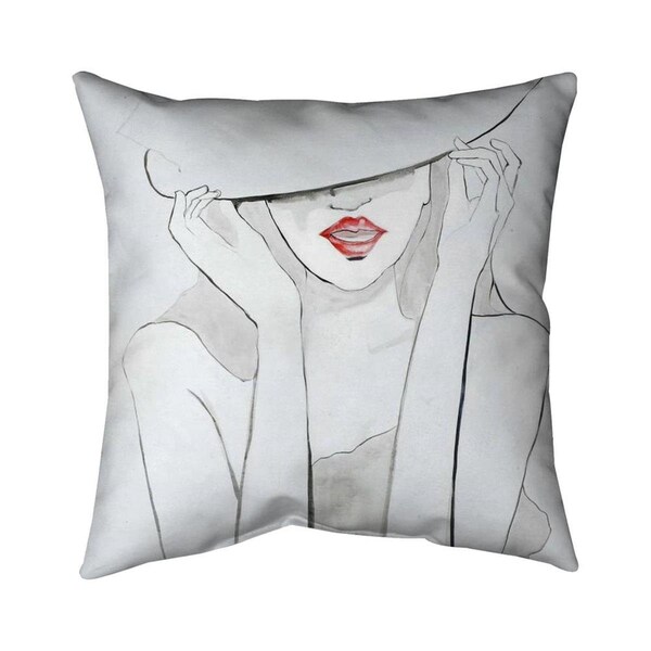 Fondo 26 x 26 in. Woman with Big Hat-Double Sided Print Indoor Pillow - FO2774108