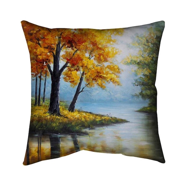 Fondo 20 x 20 in. Trees by The Lake-Double Sided Print Indoor Pillow - FO2793049