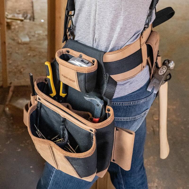 FIRM GRIP Build-A-Rig Hybrid Leather/Nylon Framer Tool Rig - Size Small/Medium - FG-50890-GHS