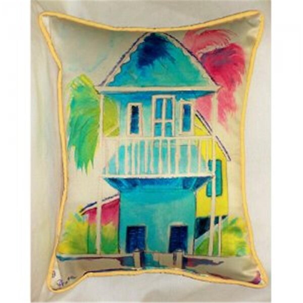 Betsy Drake W. Palm Hut Blue Throw Pillow- 20 x 24 in. - ZP232