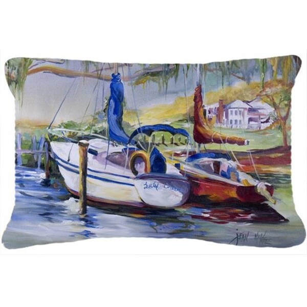 Carolines Treasures Carolines Treasures JMK1053PW1216 Lucky Dream Sailboat Canvas Fabric Decorative Pillow - JMK1053PW1216