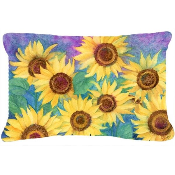 Carolines Treasures Carolines Treasures IBD0247PW1216 Sunflowers & Purple Fabric Decorative Pillow - IBD0247PW1216