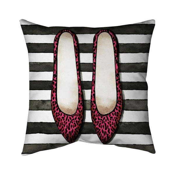 Fondo 20 x 20 in. Leopard Pink Shoes-Double Sided Print Indoor Pillow - FO2774041