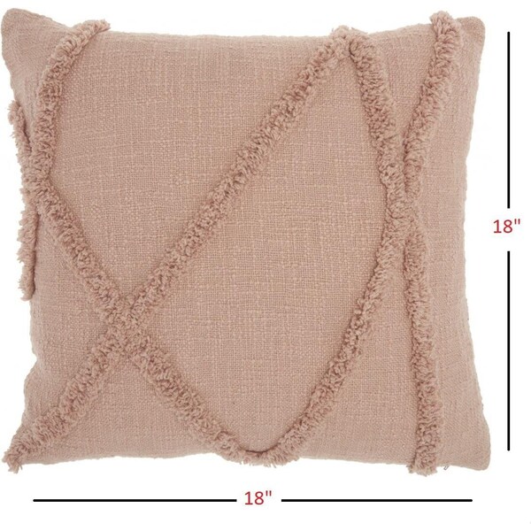 Homeroots 18 x 18 in. Boho Chic Blush Pink Textured Lines Throw Pillow - 386304