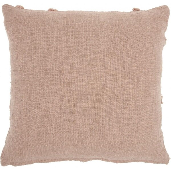 Homeroots 18 x 18 in. Boho Chic Blush Pink Textured Lines Throw Pillow - 386304