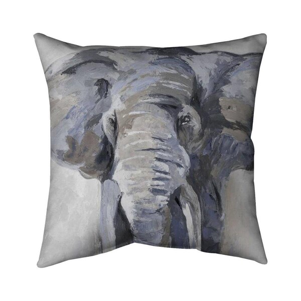 Fondo 20 x 20 in. Pastel Blue Elephant-Double Sided Print Indoor Pillow - FO2798599