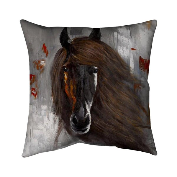 Fondo 26 x 26 in. Proud Brown Horse-Double Sided Print Indoor Pillow - FO2774612
