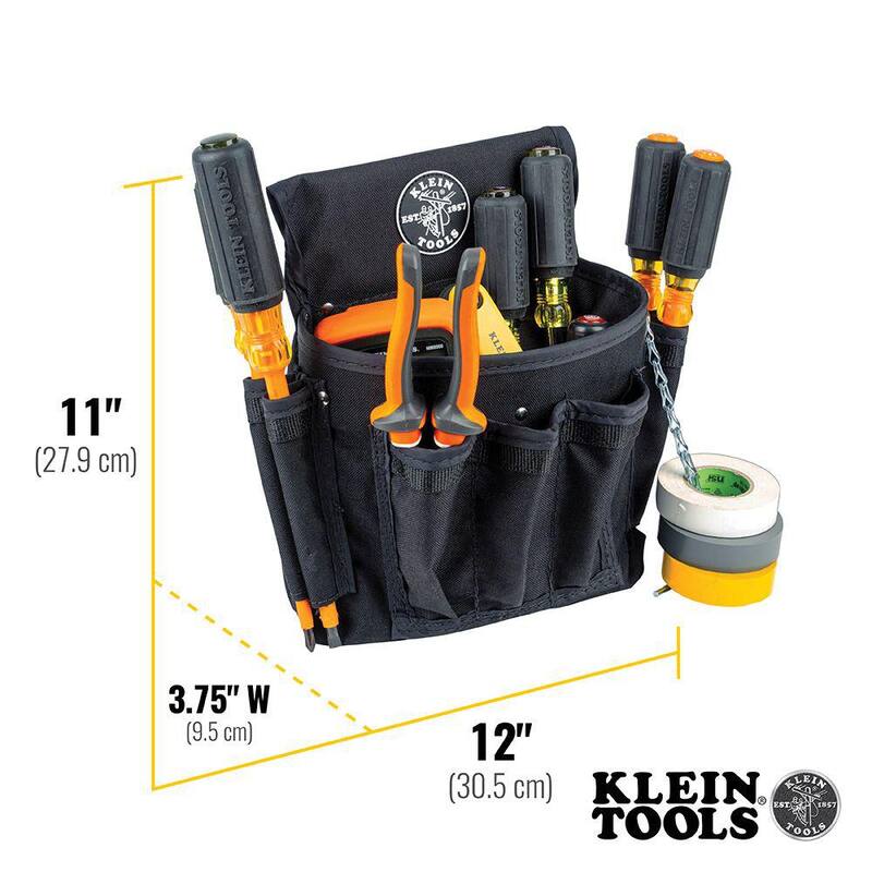 Klein Tools PowerLine Series Electrician Tool Pouch, 18-Pocket - 5719