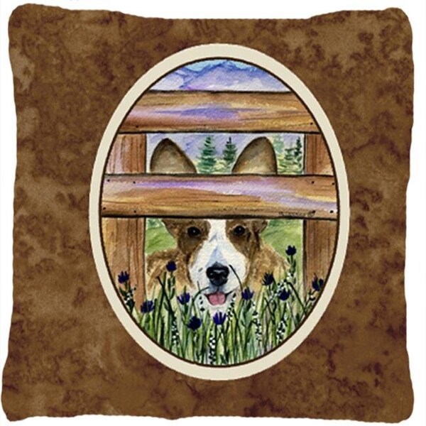 Carolines Treasures Carolines Treasures SS8254PW1414 Corgi Decorative Indoor & Outdoor Fabric Pillow - SS8254PW1414