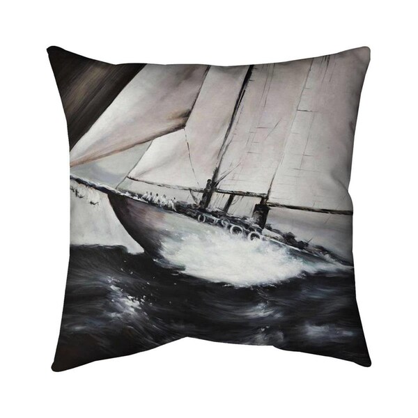 Begin Home Decor 20 x 20 in. Boat In A Violent Storm-Double Sided Print Indoor Pillow - 5541-2020-CO20