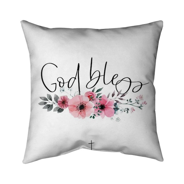 Begin Home Decor 20 x 20 in. God Bless-Double Sided Print Indoor Pillow - 5541-2020-QU33