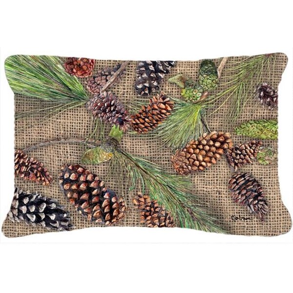 Carolines Treasures Carolines Treasures 8735PW1216 Pine Cones Indoor & Outdoor Fabric Decorative Pillow - 8735PW1216