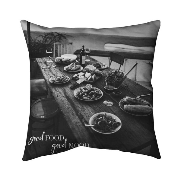 Begin Home Decor 20 x 20 in. Good Food Good Mood-Double Sided Print Indoor Pillow - 5541-2020-PH17